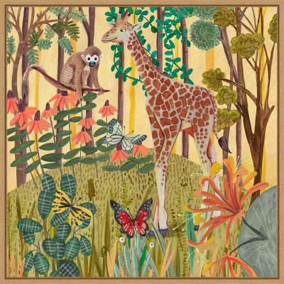 Amanti Art Giraffe in nature by Caroline Bonne Muller Framed Canvas Wall Art