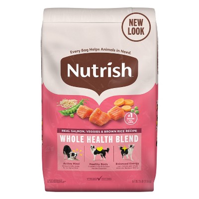 Nutrish Real Salmon Vegetable and Brown Rice Recipe Whole Health Blend Dry Dog Food - 26lbs