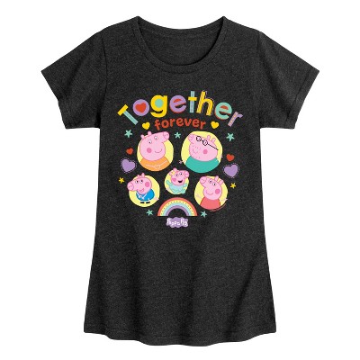 Girls' - Peppa Pig - Together Forever Fitted Short Sleeve Graphic T-Shirt
