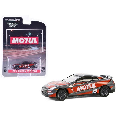 2015 Nissan GT-R (R35) #2 "MOTUL" Gray with Red Graphics "Hobby Exclusive" Series 1/64 Diecast Model Car by Greenlight