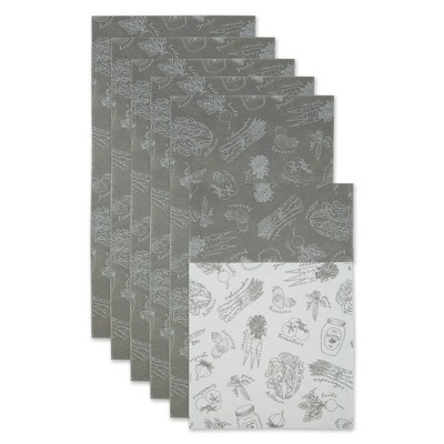 Design Imports Gray Market Print Fridge Liner Set/6