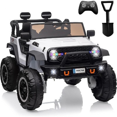 24V Ride on Car Toys, Remote Control 4 Wheels Electric Power Car for Toddlers Kids Boys Girls, 2 Seater Motorized Ride on Cars Vehicle, White