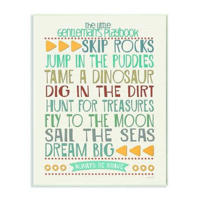 Typography Art Wall Plaque The Little Gentleman's Playbook Kids' Wall Plaque Art (10"x15"x0.5") - Stupell Industries