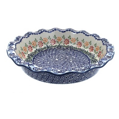 Blue Rose Polish Pottery Z159 Manufaktura Pie Plate