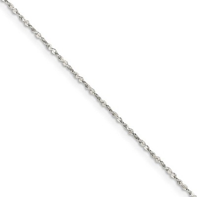 Black Bow Jewelry 1.4mm Sterling Silver, Twisted Serpentine Chain Necklace