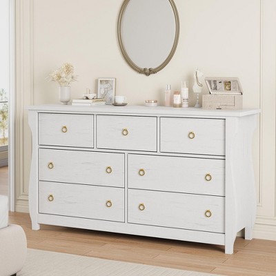 7 Dresser for Bedroom, 54" Wide Drawer Dresser with Storage Freestanding, Wooden Closet Storage Chest