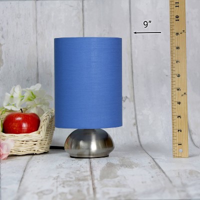 Creekwood Home 9" Chic Elongated Shade Mini Touch Lamp Brushed Nickel with Shade
