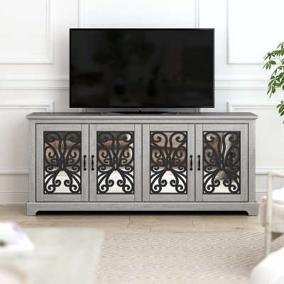 Galano Calidia 4 Door Wide Tv Stand - Dusty Grey Oak