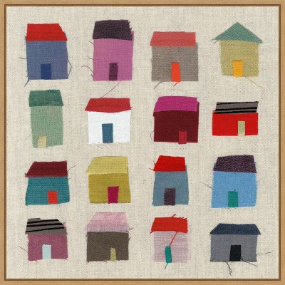 Amanti Art Houses by Jenny Frean Canvas Wall Art Print Framed 22 x 22-in.