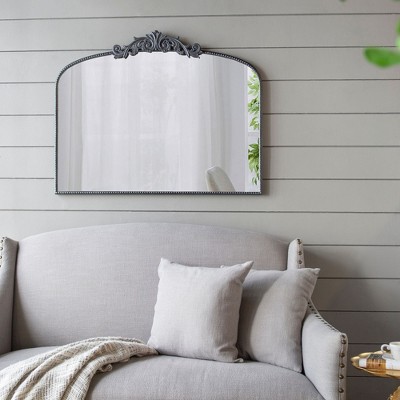 CAVINAS Arched Wall Mirrors with Metal Frame,Wall-Mounted Baroque Inspired Decor Mirror for Bathroom,Living Room,Bedroom