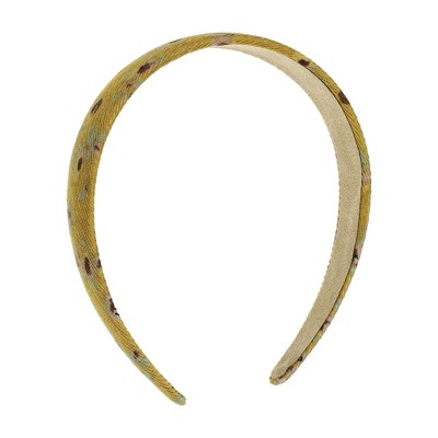 Unique Bargains Women's Classic Elegant Retro Floral Headband Yellow 1 Pc