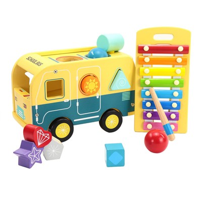 Leo & Friends School Bus Pound and Tap Bus Bench