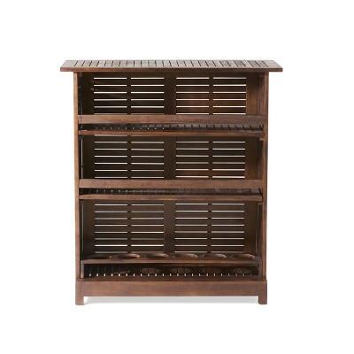 GDFStudio Marion Outdoor Acacia Wood Bar Table, Rich Mahogany