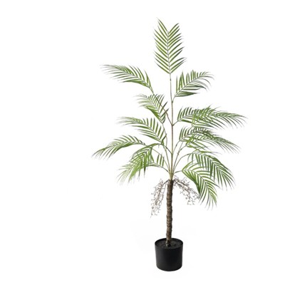 Artificial Areca Palm Plant in Pot with Realistic Trunks Tall Plants for Living Room Home Office Corner Decor