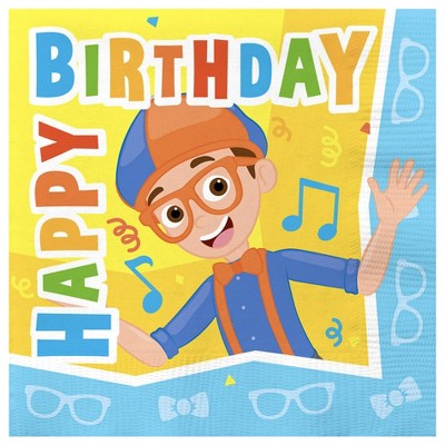 Treasures Gifted Blippi Party Napkins - Blippi Party Supplies - 16 Pack