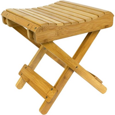 Sorbus Bamboo Folding Step Stool Bench - Great for Bathroom, Spa, Sauna, Collapsible Wooden Seat, Fully Assembled