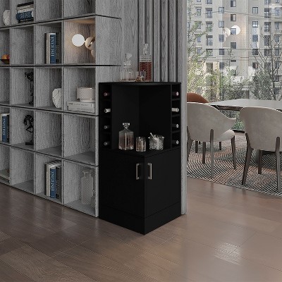 NicBex Buffet Cabinet with Storage 42" Tall Corner Bar Cabinet Sideboard Cabinet with 8 Bottle Cubbies and Double Door for Living Room