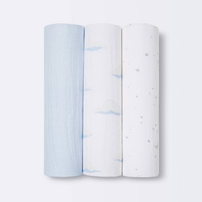 Muslin Swaddle Blankets 3pk - Cloud Island™ Clouds