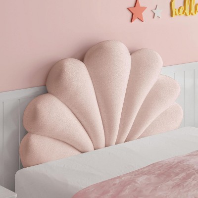 Hachikiko Seashell Headboard Pillow - Queen Size Upholstered Wall Cushion, Washable Polyester Fill