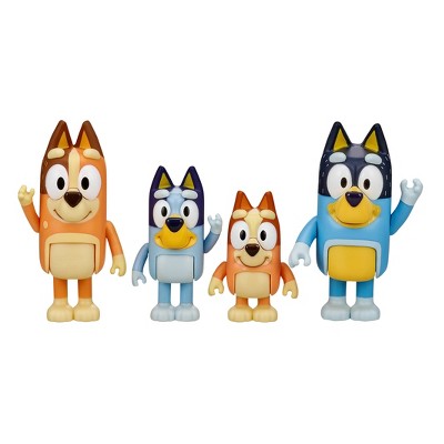 Bluey & Family Figures - 4pk: Plastic Character Mini Figurines Set