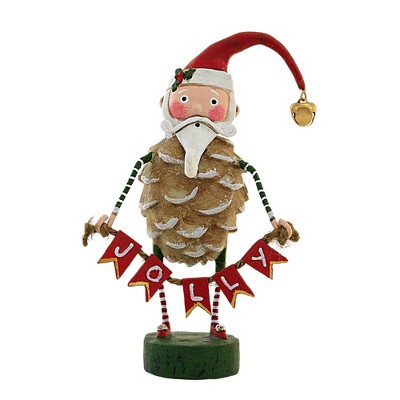 Lori Mitchell 6.75 In Jolly Jingle Santa Christmas Figurine , Lightweight Christmas Decor Christmas Pinecone Bell (1PC)
