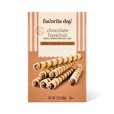 Chocolate Hazelnut Filled Rolled Wafers - 7oz - Favorite Day™