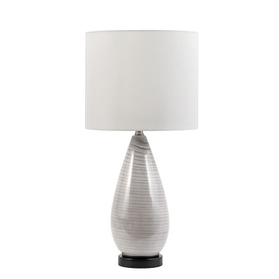 nuLOOM Tempe Glass & Metal 27" Table Lamp Lighting - Gray 27" H x 13" W x 13" D