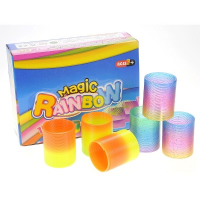 JuzToys 12 Pcs 2" Magic Rainbow Springs, Classic Novelty Colorful Rainbow Toy Assorted Bulk
