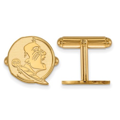 Black Bow Jewelry 14k Yellow Gold Plated Sterling Silver Florida State Seminoles NCAA Cuff Links