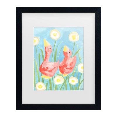 Trademark Fine Art - Ania Zwara  Coral Gees In The Garden Matted Framed Art