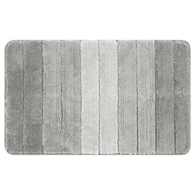 Unique Bargains Plush Gradient Striped Microfiber Shaggy Bathroom Mat