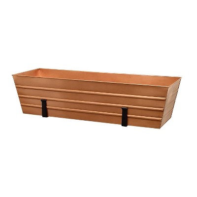 ACHLA Designs Galvanized With Wall Brackets Rectangular Steel Planter Boxes