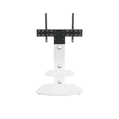 Lucerne Mount and TV Stand for TVs up to 65" White - AVF: Integrated Mount, Open Shelving, Cable Management
