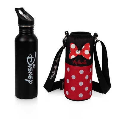 Oniva 24 fl oz Disney Minnie Mouse Bottle Cooler with Bottle: Insulated Water Bottle Carrier for Travel