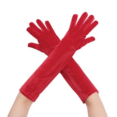 INSPIRE CHIC Women's Long Sleeve Velvet Opera Gloves