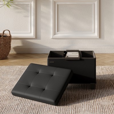 StorageBud Storage Ottoman for Bedroom End of Bed, Faux Leather Storage Bench, Large Storage Ottoman Bench, Entryway Bench with Storage