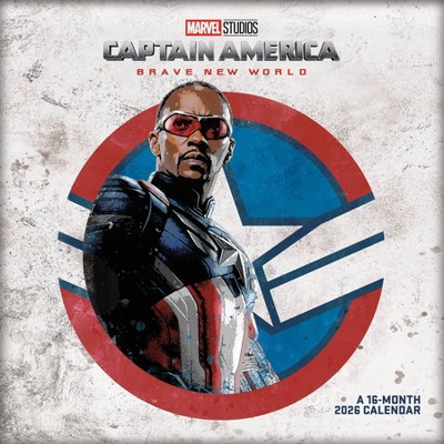 Trends International Marvel 2026 Captain America Bilingual French Brave New World 12"x12" Wall Calendar
