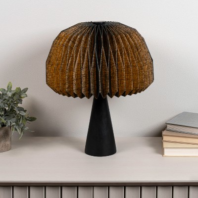 JONATHAN Y Sylvie 16" Modern Minimalist Paper Pleated Shade Mushroom Accent LED Table Lamp