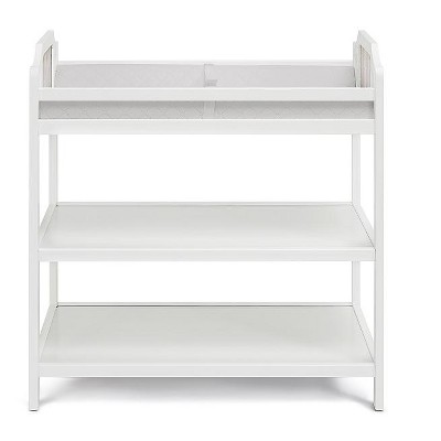 Yinvani Grey Changing Table with 2 Open Storage Shelves