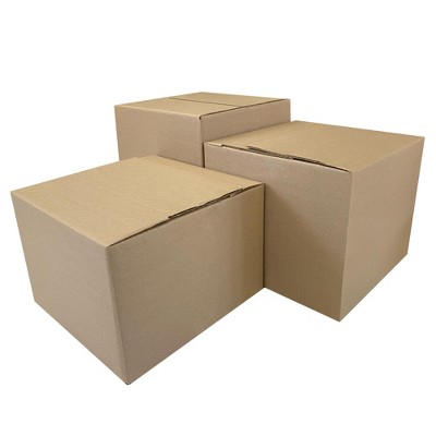 UOFFICE Pack of 25 Multi-Depth Corrugated Shipping Boxes 12" x 12" x 12"