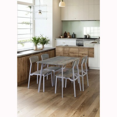 NicBex 4/5-Piece Retro Style Dining Set Dining Table & Chairs for Kitchen,Dining Room,Restaurant,Modern Dinette Set with Metal Frame