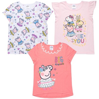Peppa Pig Girls 3 Pack T-Shirts Toddler