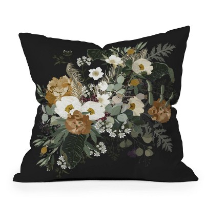 Iveta Abolina Paloma Night Square Throw Pillow Black - Deny Designs
