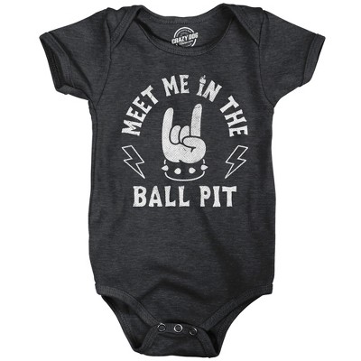 Meet Me In The Ball Pit Baby Bodysuit Funny Sarcastic Metal Music Graphic Jumper for Infants - Crazy Dog Baby Bodysuit For Music Lovers