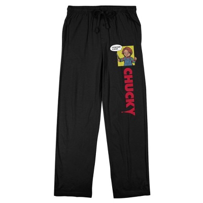 Chucky Character Logo Men's Black Sleep Pajama Pants