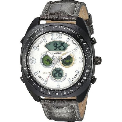 TIMETECH Men's Sport Multi-Function Tachymeter Wrist Watch with Matching Leather Band