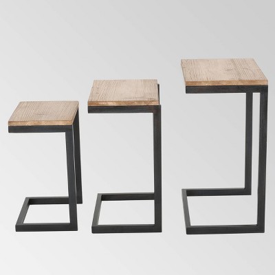 Tohono Nesting Tables Antique Firwood (Set of 3) - Christopher Knight Home: Rectangle 3 Piece C-Table Set, No Assembly Required