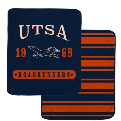NCAA UTSA Roadrunners Varsity Plaque Double Sided Royal Plush Blanket: Sports Team Logo