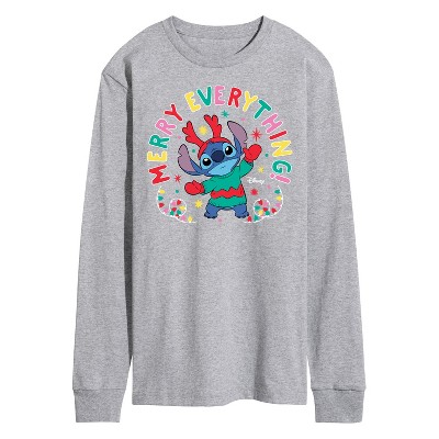 Men's - Lilo and Stitch - Merry Everything Long Sleeve Graphic T-Shirt