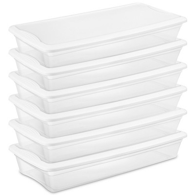 Sterilite 12 Pack 16 Qt Stackable Storage Box, Clear Plastic Snap-On Lid Bins